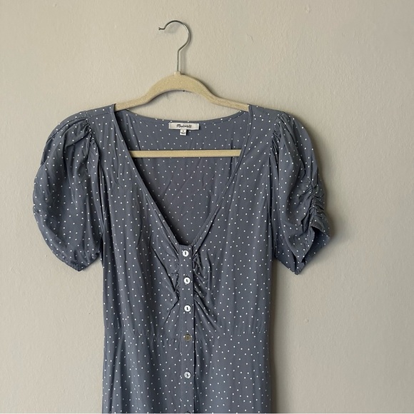 Madewell Leedra Button-Front Midi Dress in Dot Size 6 - Picture 5 of 11